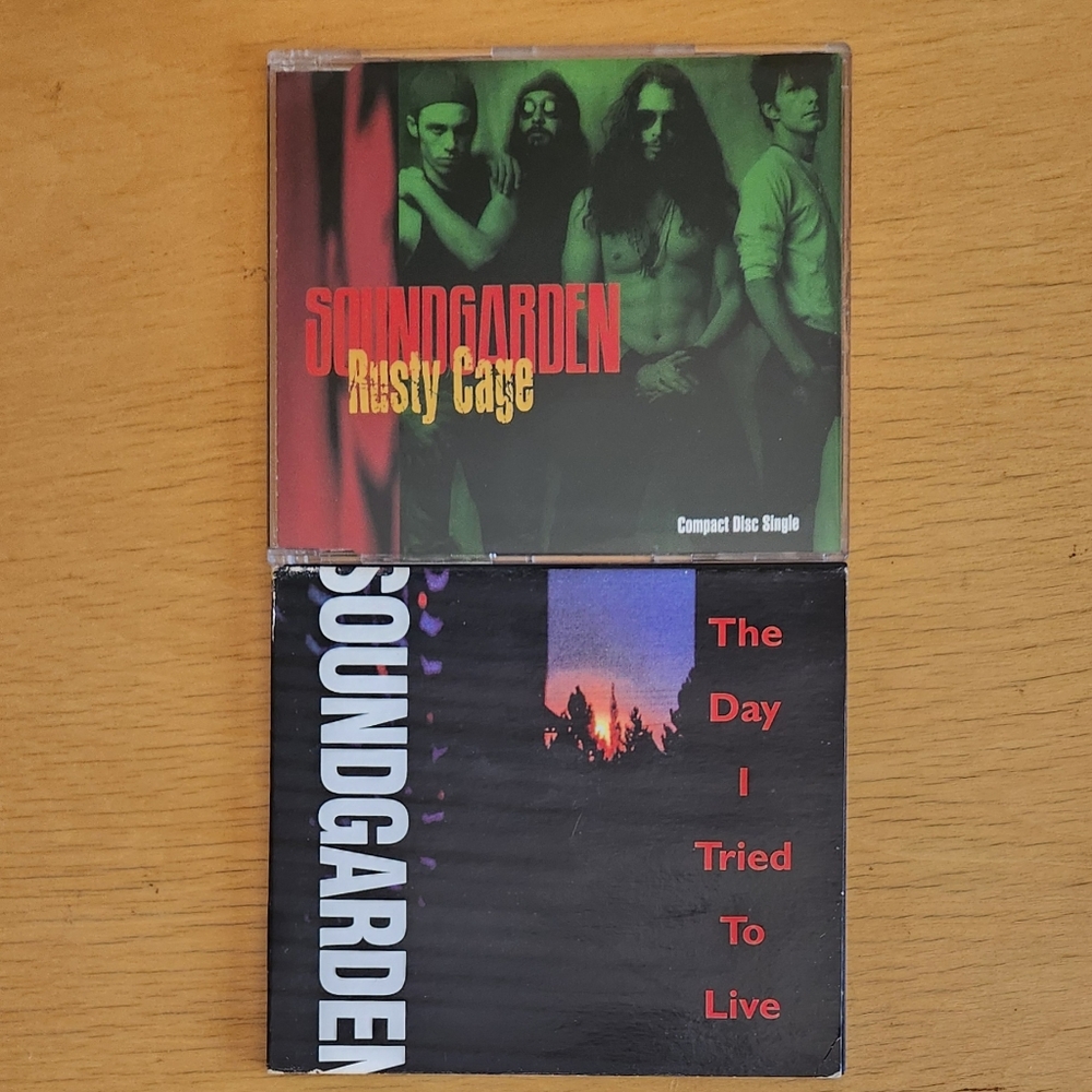 Soundgarden "Rusty Cage", "The Day I Tried To Live" - 90s CD Singles (Lot of 2)